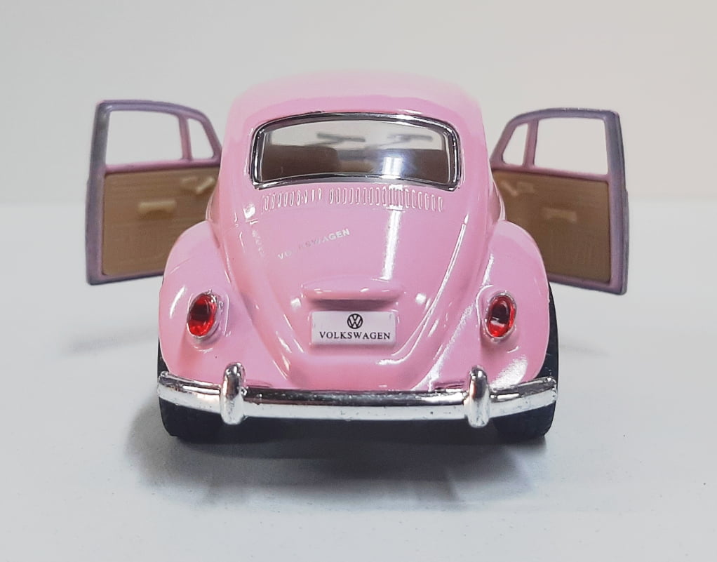 Miniatura Volkswagen 1967 Fusca Beetle Clássico Rosa 1 32