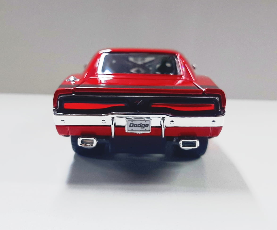 Mini 124 De Ferro 1969 Dodge Charger Rt Vermelho Miniatura Escala 124 1841