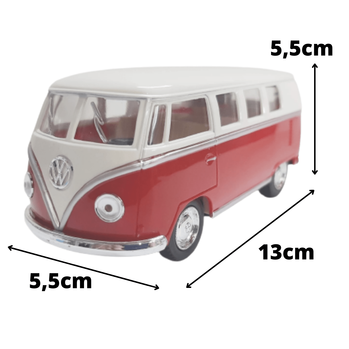 Mini 1/32 1962 Volkswagen Kombi Corujinha Clássica Teto Bege - Miniatura Escala 1/32