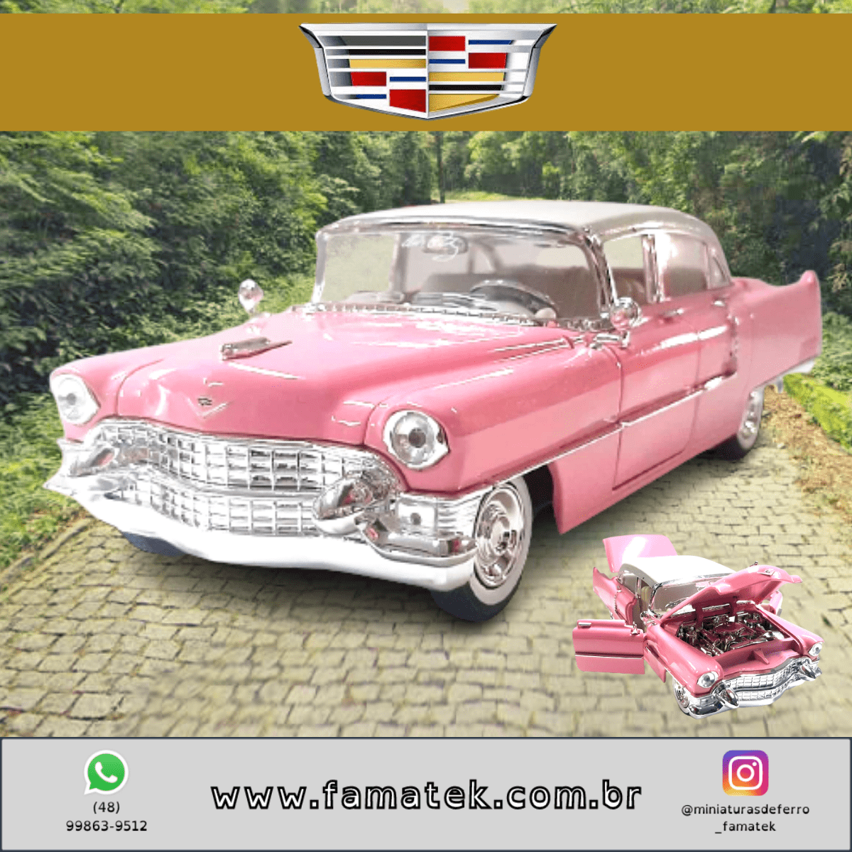 Miniatura de Ferro Cadillac Fleetwood 1955 Escala 1/24