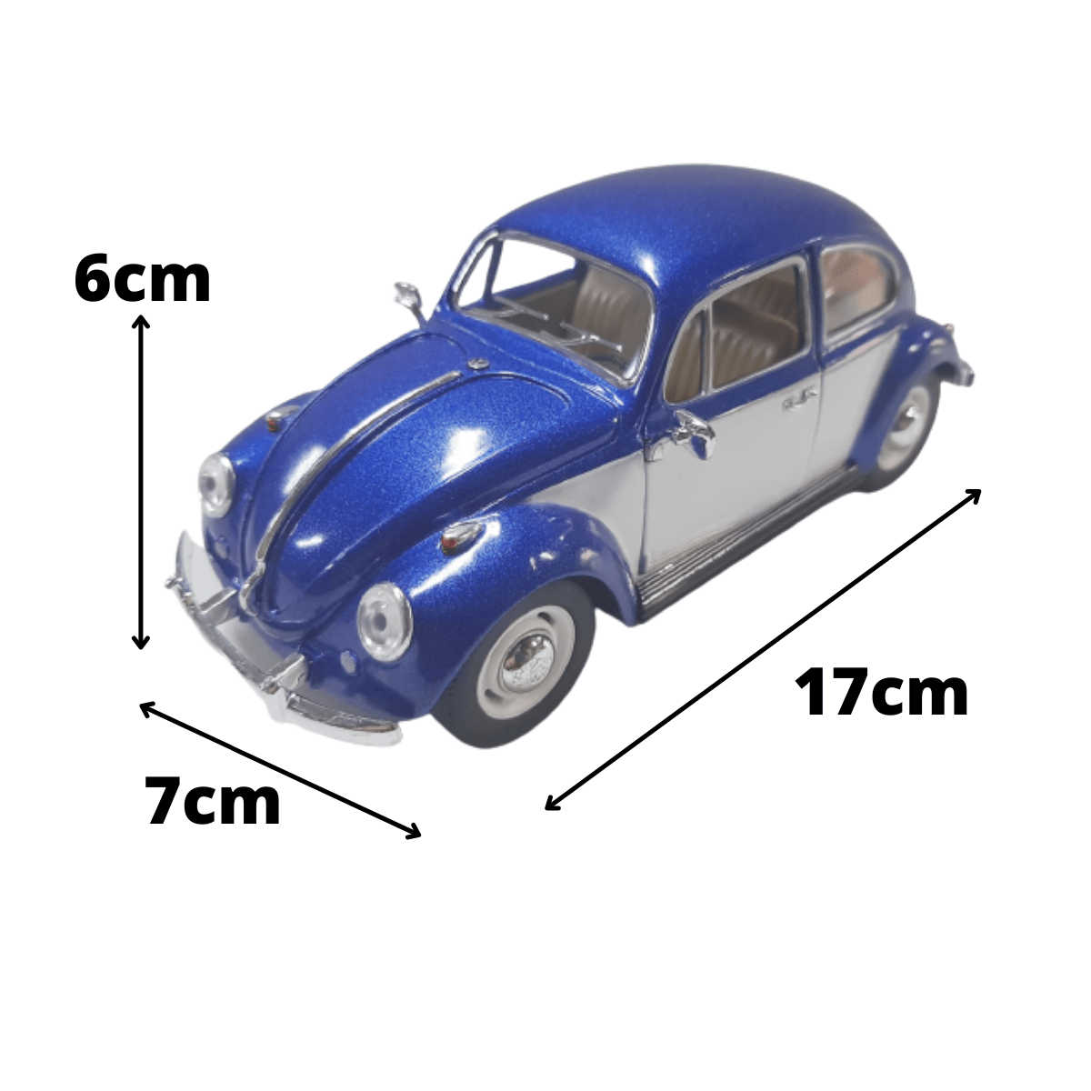 Mini 1/32 Fusca 67 Volkswagen Clássico - Miniatura Classical Beetle Escala 1/24