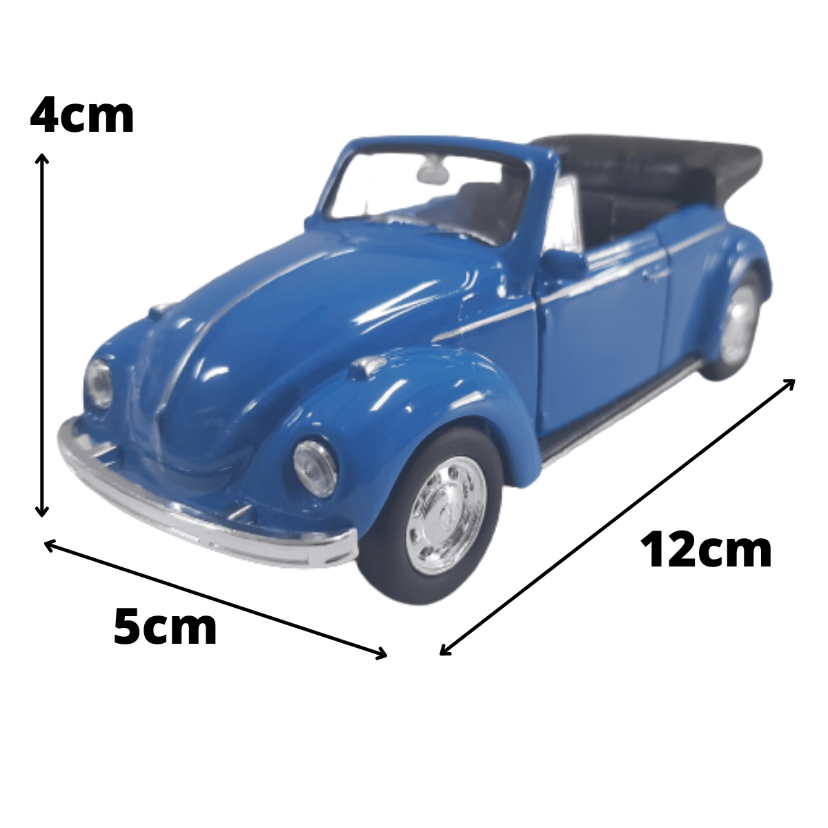 Mini 1/34 Fusca Volkswagen Beetle Conversível - Miniatura Escala 1/34