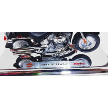 Kit 1 Quadro decorativo + 1 Miniatura 1/18 H-D 2004 FLSTFI Fat Boy Preto com caixa Harley-Davidson