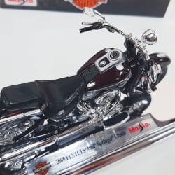 Kit 1 Quadro decorativo + 1 Miniatura 1/18 H-D 2005 FLSTCI Softail Springer Classic Marrom com caixa Harley-Davidson