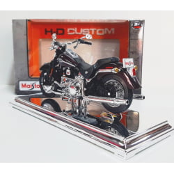 Kit 1 Quadro decorativo + 1 Miniatura 1/18 H-D 2005 FLSTCI Softail Springer Classic Marrom com caixa Harley-Davidson