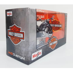 Kit 1 Quadro decorativo + 1 Miniatura 1/18 H-D 2005 FLSTCI Softail Springer Classic Marrom com caixa Harley-Davidson