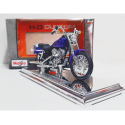 Kit 1 Quadro decorativo + 1 Miniatura 1/18 H-D 2000 FXDL Dyna Low Rider Roxo com caixa Harley-Davidson