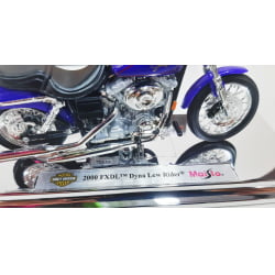 Kit 1 Quadro decorativo + 1 Miniatura 1/18 H-D 2000 FXDL Dyna Low Rider Roxo com caixa Harley-Davidson