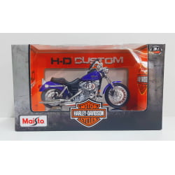 Kit 1 Quadro decorativo + 1 Miniatura 1/18 H-D 2000 FXDL Dyna Low Rider Roxo com caixa Harley-Davidson