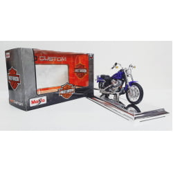 Kit 1 Quadro decorativo + 1 Miniatura 1/18 H-D 2000 FXDL Dyna Low Rider Roxo com caixa Harley-Davidson