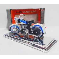 Kit 1 Quadro decorativo + 1 Miniatura 1/18 H-D 1958 FLH DUO Glide Azul com caixa Harley-Davidson