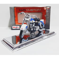 Kit 1 Quadro decorativo + 1 Miniatura 1/18 H-D 1958 FLH DUO Glide Azul com caixa Harley-Davidson