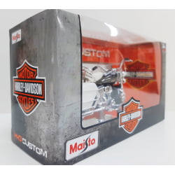 Kit 1 Quadro decorativo + 1 Miniatura 1/18 H-D 1968 FLH Electra Glide 68 Branco com caixa Harley-Davidson