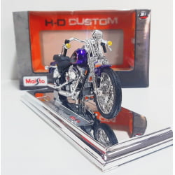 Kit 1 Quadro decorativo + 1 Miniatura 1/18 H-D 2001 FXSTS Springer Softail Roxo com caixa Harley-Davidson