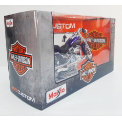 Kit 1 Quadro decorativo + 1 Miniatura 1/18 H-D 2001 FXSTS Springer Softail Roxo com caixa Harley-Davidson