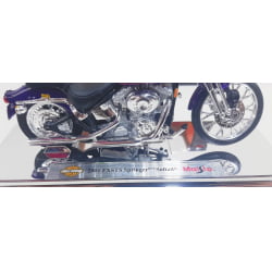 Kit 1 Quadro decorativo + 1 Miniatura 1/18 H-D 2001 FXSTS Springer Softail Roxo com caixa Harley-Davidson