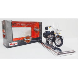 Kit 1 Quadro decorativo + 1 Miniatura 1/18 H-D 2000 FLSTC Heritage Softail Classic Preto com caixa Harley-Davidson