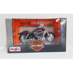 Kit 1 Quadro decorativo + 1 Miniatura 1/18 H-D 2009 FXSDFSE CVO Fat Bob Preto com caixa Harley-Davidson