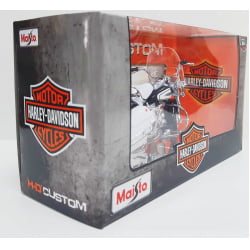 Kit 1 Quadro decorativo + 1 Miniatura 1/18 H-D 1966 FLH Electra Glide 66 Branco com caixa Harley-Davidson