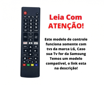 Controle Remoto LG 8035 Universal Para Smart Tv Samsung LG Netflix