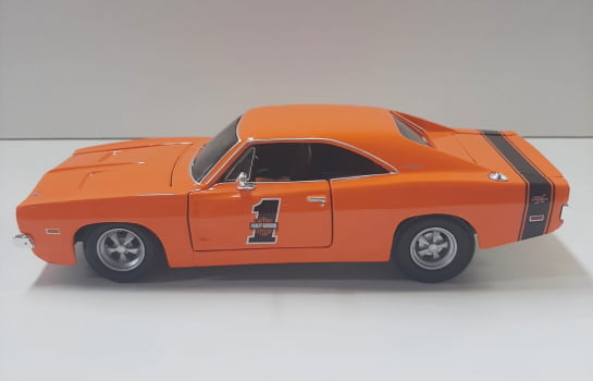 Mini 1/25 1969 Dodge Charge Harley-Davidson R/T - Miniatura Escala 1/25