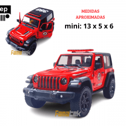 Miniatura de Ferro Jeep Wrangler dos Bombeiros Escala 1/34