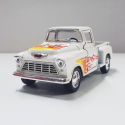 Miniatura 1/32 1955 Picape Chevy Bege Chamas - Camionete Pickup