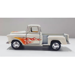 Miniatura 1/32 1955 Picape Chevy Bege Chamas - Camionete Pickup