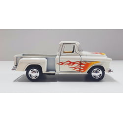 Miniatura 1/32 1955 Picape Chevy Bege Chamas - Camionete Pickup