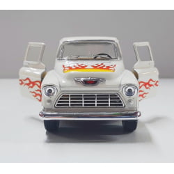 Miniatura 1/32 1955 Picape Chevy Bege Chamas - Camionete Pickup