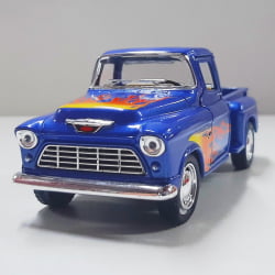 Miniatura 1/32 1955 Picape Chevy Azul Chamas - Camionete Pickup