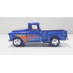 Miniatura 1/32 1955 Picape Chevy Azul Chamas - Camionete Pickup