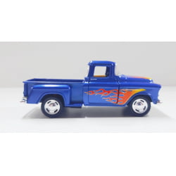 Miniatura 1/32 1955 Picape Chevy Azul Chamas - Camionete Pickup