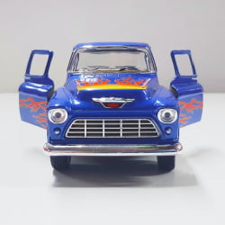 Miniatura 1/32 1955 Picape Chevy Azul Chamas - Camionete Pickup