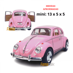  Miniatura de Ferro Volkswagen 1967 Fusca Beetle Clássico Rosa 1/32