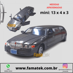 Miniaturas de Ferro 1999 Lincoln Town Limosine Car Stretch Limo Cinza escuro Escala 1/52