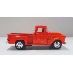 Miniatura 1/32 1955 Picape Chevy Laranja Chamas - Camionete Pickup