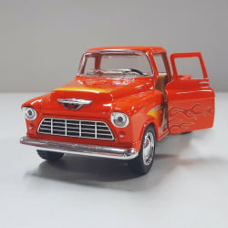 Miniatura 1/32 1955 Picape Chevy Laranja Chamas - Camionete Pickup