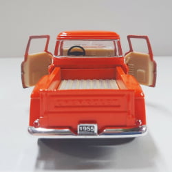 Miniatura 1/32 1955 Picape Chevy Laranja Chamas - Camionete Pickup