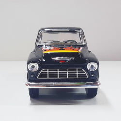 Miniatura 1/32 1955 Picape Chevy Preto Chamas - Camionete Pickup