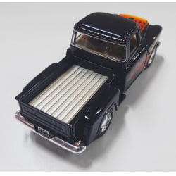 Miniatura 1/32 1955 Picape Chevy Preto Chamas - Camionete Pickup