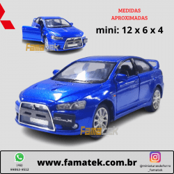 Miniatura de Ferro 2008 Mitsubishi Lancer Evo X Azul Escala 1/36