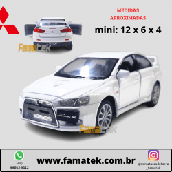 Miniatura de Ferro 2008 Mitsubishi Lancer Evo X Branco Escala 1/36