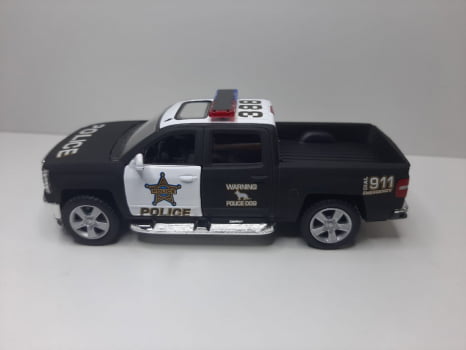 Mini 1/46 2014 Chevrolet Silverado Camionete Preta Policial