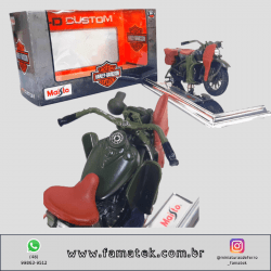 Miniatura 1/18 Harley-Davidson 1942 WLA Flat Head Verde com caixa