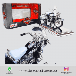 Miniatura 1/18 Harley-Davidson 1966 FLH Electra Glide 66 Branco com caixa