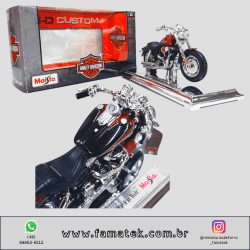 Miniatura 1/18 Harley-Davidson 2009 FXSDFSE CVO Fat Bob Preto com caixa