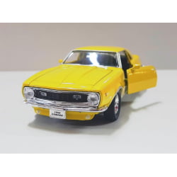  Miniatura de Ferro 1968 Chevrolet Camaro Z28 Amarelo Escala Modelo Welly