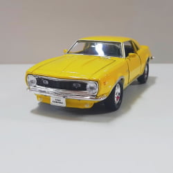  Miniatura de Ferro 1968 Chevrolet Camaro Z28 Amarelo Escala Modelo Welly