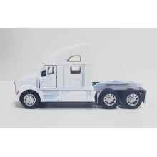 Miniatura de Ferro Cavalo Kensworth T700 Branco Escala 1/68